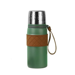 Термос Yiwu HP-14-7GR 700 мл з кришкою фліп топ і ситечком, зелений
