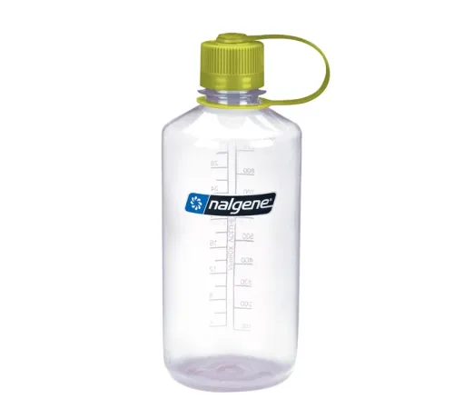Пляшка для води NALGENE Narrow Mouth Sustain 1л - прозора із зеленою кришкою Пляшка для води NALGENE Narrow Mouth Sustain 1л - прозора із зеленою кришкою