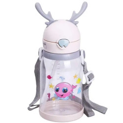 Дитяча пляшка для води Yiwu 550 мл з ремінцем, бежева