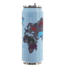 Термокружка Orion Map 500 мл, блакитно-сіра