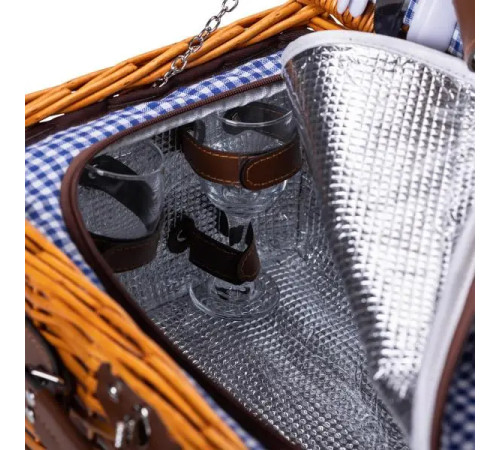 Кошик для пікніка Yiwu на 4 персони 42 х 28 х 20 см із термосумкою