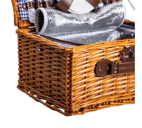 Кошик для пікніка Yiwu на 4 персони 42 х 28 х 20 см із термосумкою