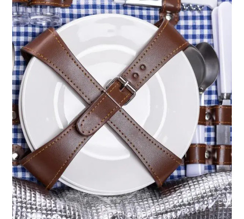 Кошик для пікніка Yiwu на 4 персони 42 х 28 х 20 см із термосумкою