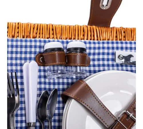 Кошик для пікніка Yiwu на 4 персони 42 х 28 х 20 см із термосумкою