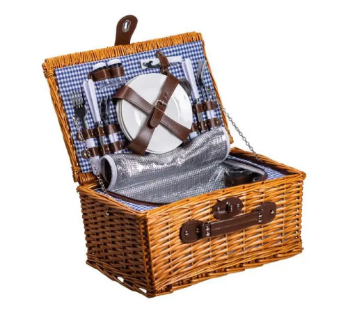 Кошик для пікніка Yiwu на 4 персони 42 х 28 х 20 см із термосумкою