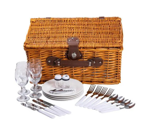 Кошик для пікніка Yiwu на 4 персони 42 х 28 х 20 см із термосумкою