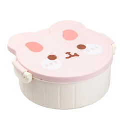 Ланч-бокс дитячий TS Kitchen зі столовими приборами Rabbit 18 х 18 х 7 см, рожево-білий