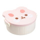 Ланч-бокс дитячий TS Kitchen зі столовими приборами Rabbit 18 х 18 х 7 см, рожево-білий