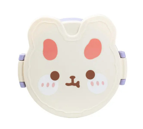Ланч-бокс дитячий TS Kitchen зі столовими приборами Rabbit 18 х 18 х 7 см, бузково-білий Ланч-бокс дитячий TS Kitchen зі столовими приборами Rabbit 18 х 18 х 7 см, бузково-білий