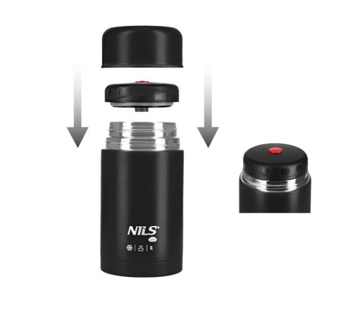 Термос для обіду NILS CAMP NC3802 1 л, чорний