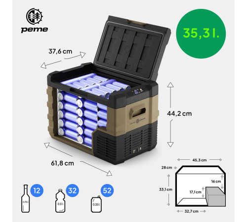 Дорожній холодильник Peme Quest Storm Sand 40, 35,3 л коричневий