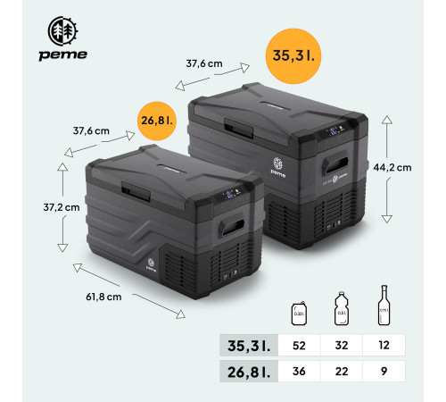 Дорожній холодильник Peme Quest Dark Sky 30, 26,8 л сірий