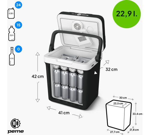Дорожній холодильник Peme Essential 27, 23 л чорний