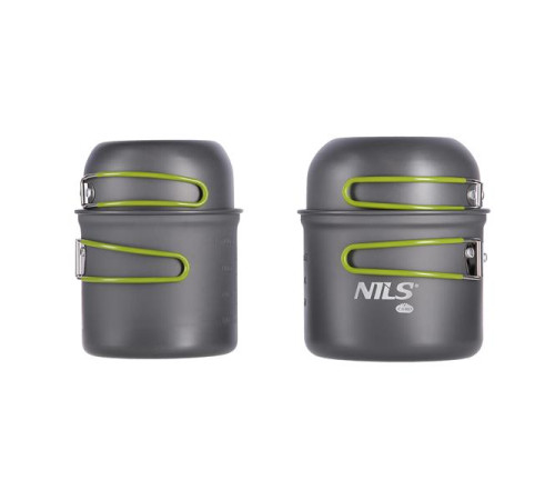 Набір посуду для кемпінгу NC1767 XL NILS CAMP, сірий Набір посуду для кемпінгу NC1767 XL NILS CAMP, сірий
