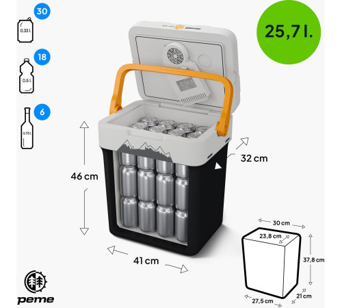 Дорожній холодильник Peme Essential 32, 26 л помаранчевий