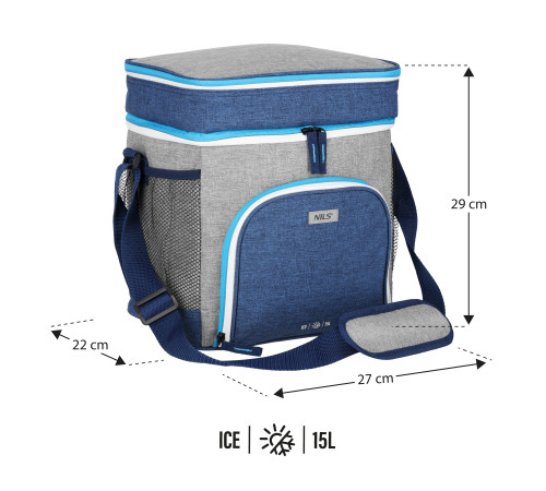 Термосумка NILS NC2902 15 л, синьо-сіра