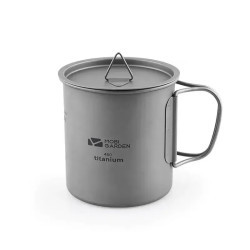 Чашка титанова з кришкою Mobi Garden NX20666039 450 мл, сіра