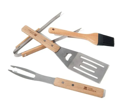 Набір для барбекю Mobi Garden NX23666006 4 предмети, сірий
