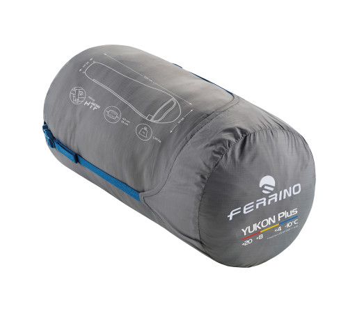 Спальний мішок Ferrino Yukon Plus/+4°C Blue Left (86357NBBS) Спальний мішок Ferrino Yukon Plus/+4°C Blue Left (86357NBBS)