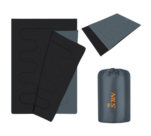 Спальний мішок NILS CAMP NC2001, 220 х 150 см, сіро-помаранчевий