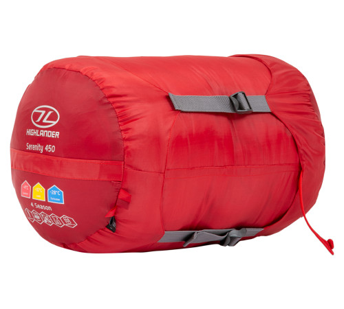 Спальний мішок Highlander Serenity 450/-10°C - червоний Спальний мішок Highlander Serenity 450/-10°C - червоний