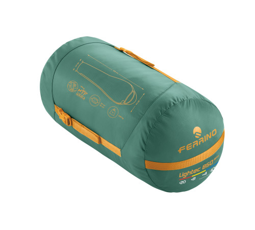 Спальний мішок Ferrino Lightec SM 850/+4°C зелено-жовтий Спальний мішок Ferrino Lightec SM 850/+4°C зелено-жовтий