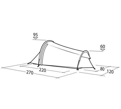 Намет одномісний Robens Cress 1 Pro, 270 х 120 х 95 см, зелений