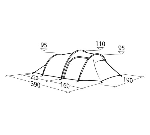 Намет тримісний Robens Sage 3 Pro, 280 х 220 х 120 см, зелений