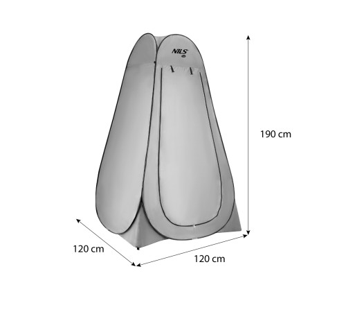 Намет санітарний NILS CAMP NC1706, 120 х 120 х 190 см, сірий