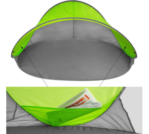 Пляжний намет Tectake Seashell Pop Up Jasmin - сіро-зелений