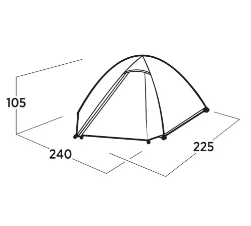 Намет двомісний Easy Camp Rondane 2, 225 × 105 × 240 см, темно-зелений