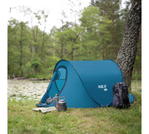  Намет двомісний саморозкладний NILS CAMP NC3743, 220 х 120 х 95 см, синій