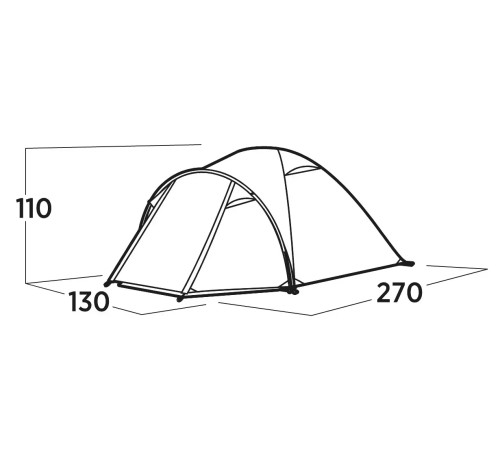 Намет двомісний Easy Camp Setesdal 2, 270 х 110 х 130 см, зелений