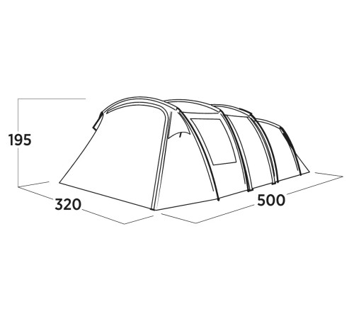 Намет п'ятимісний Easy Camp Hamra 5, 500 × 195 × 320 см, синій