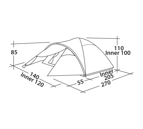 Намет двомісний Easy Camp Quasar 200 Rustic Green (120394)