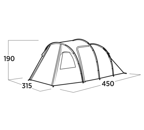 Намет п'ятимісний Easy Camp Hidra 5, 450 х 190 х 315 см, зелений