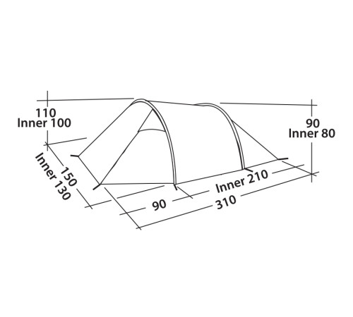 Намет двомісний Easy Camp Spirit 200 Rustic Green (120396)