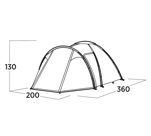 Намет тримісний Easy Camp Lomsdal 3, 360 х 130 х 200 см, зелений