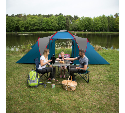Намет шестимісний NILS CAMP NC6031 Highland, 570 х 210 х 200 см, синьо-сірий