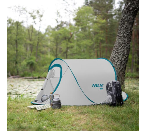 Намет двомісний саморозкладний NILS CAMP NC3743, світло-сірий