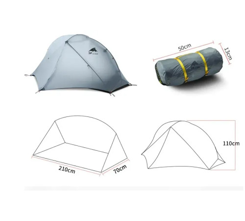 Намет одномісний 3F UL Gear Floating cloud 15D, сірий