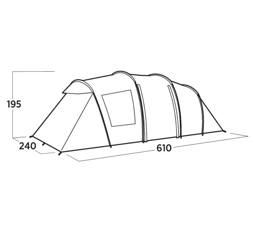 Намет шестимісний Easy Camp Leka Twin 6, 610 х 195 х 240 см, зелений