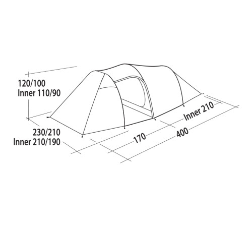 Намет чотиримісний Easy Camp Magnetar 400 Rustic Green (120416)
