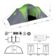 Намет кемпінговий NILS CAMP NC6431 HIGHLAND IV сіро-зелений