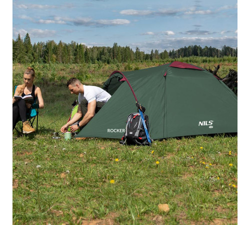 Кемпінговий намет NILS CAMP NC6013 ROCKER червоно-зелений Кемпінговий намет NILS CAMP NC6013 ROCKER червоно-зелений