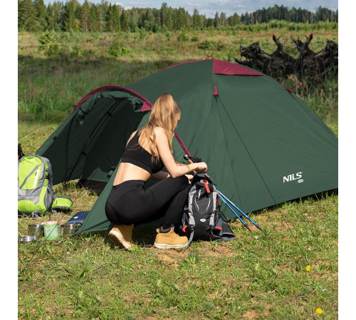 Кемпінговий намет NILS CAMP NC6013 ROCKER червоно-зелений Кемпінговий намет NILS CAMP NC6013 ROCKER червоно-зелений