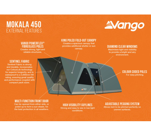 Намет чотиримісний Vango Mokala 450 Mineral Green (TETMOKALA000001) Намет чотиримісний Vango Mokala 450 Mineral Green (TETMOKALA000001)