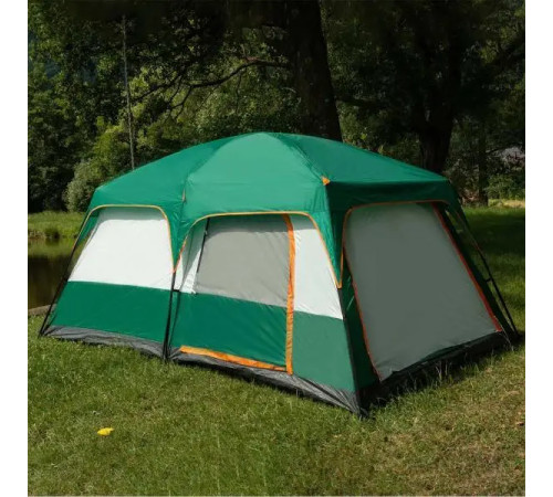 Намет кемпінговий на 6-8 осіб LU006, 380 х 260 х 190 см з тентом, зелений