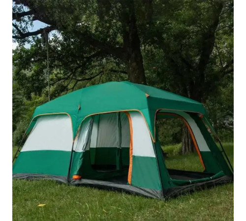 Намет кемпінговий на 6-8 осіб LU006, 380 х 260 х 190 см з тентом, зелений