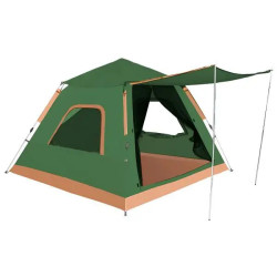 Намет туристичний тримісний LU005GR, 235 х 235 х 155 см з тентом, зелений